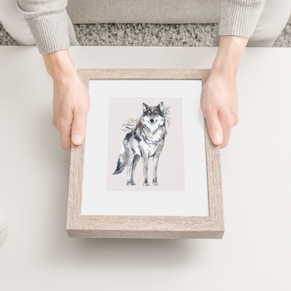 Wall Art Watercolor Wolf Portrait Illustration Print Poster Unframed - Picture 8 of 16